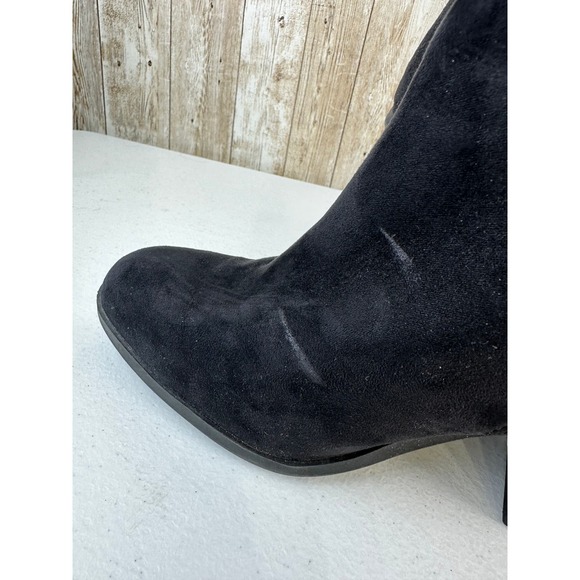 Banana Republic Womens Boots Size 8 Black Suede Side Zipper Slip On Ankle Bootie - Picture 8 of 12